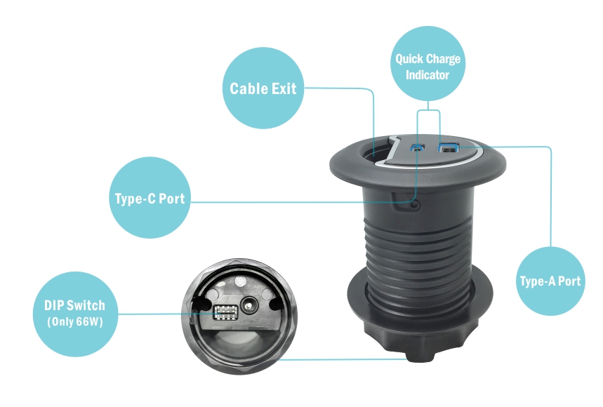 Ổ cắm âm bàn sinoamigo STC-1/C66 Hàng cao cấp