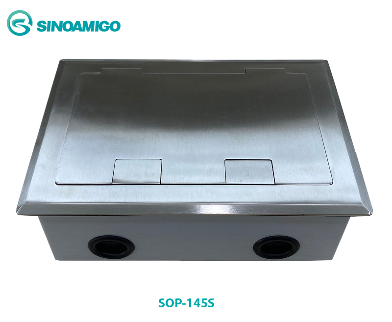 Hôp ổ điện âm sàn cao cấp sinoamigo SOP-145S mầu bạc chính hãng