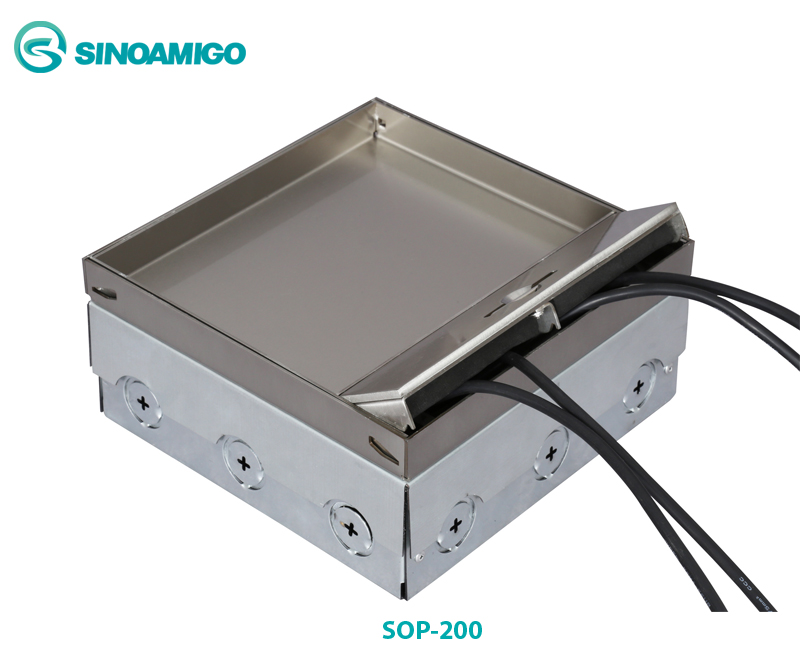 Hộp ổ điện âm sàn cao cấp sinoamigo SOP-200S với 12 ổ cắm tùy chọn