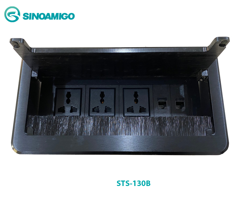 Ổ cắm âm bàn cao cấp sinoamigo STS-130B mầu đen