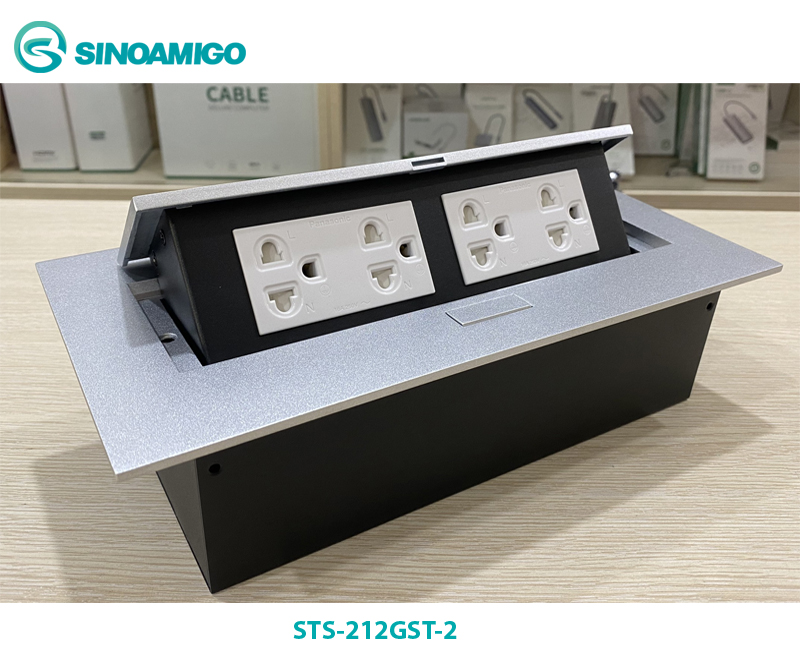 Hộp ổ điện âm bàn cao cấp sinoamigo STS-212GST-2 chính hãng