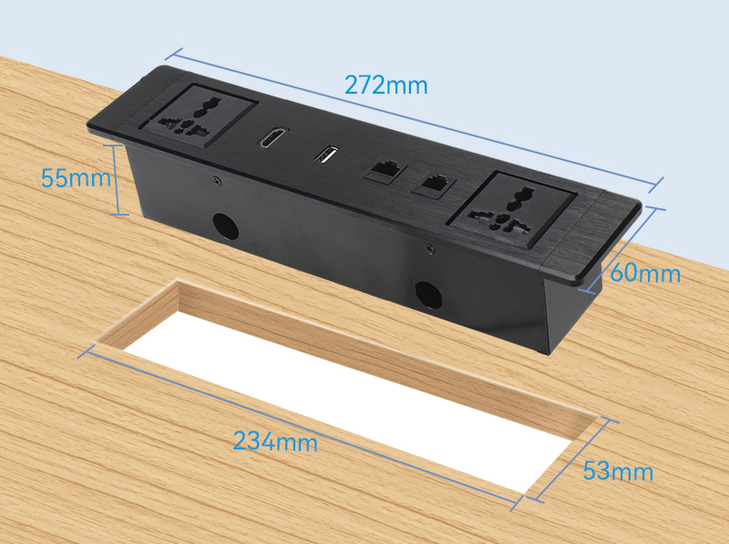 Hộp ổ điện âm bàn đa năng sinoamigo STS-ST60-2F5G Cao cấp