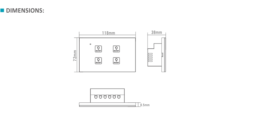 Mặt công tắc thông minh 1 công tắc SHC-S2-1 điều khiển từ xa