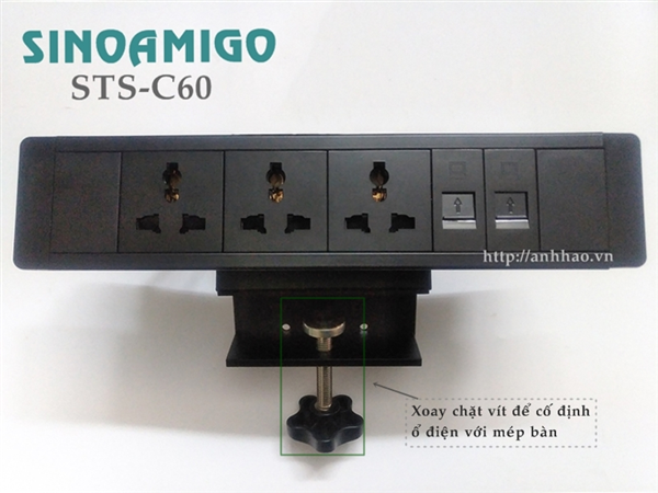 Ổ cắm điện trên bàn sinoamigo STS-C60B chính hãng