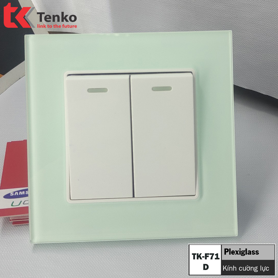 công tắc mặt kính cường lực chống xước cao cấp giá rẻ tenko tk-f71-d-02