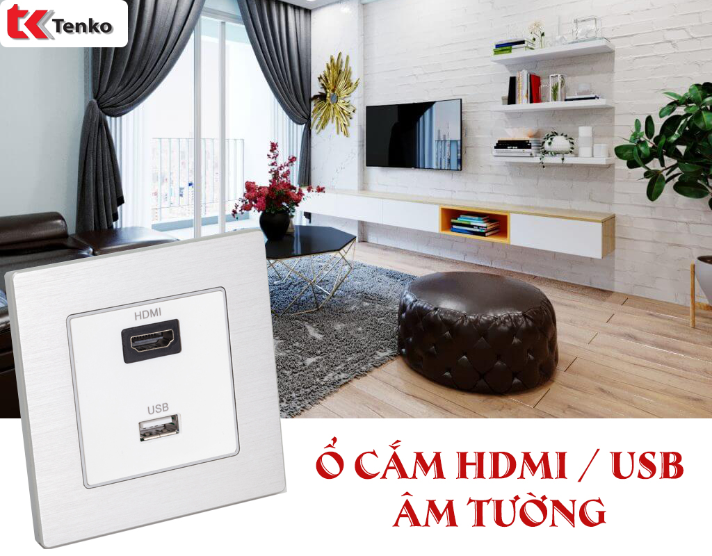 Cổng HDMI & USB Phong Cách Hiện Đại Cho Phòng Khách