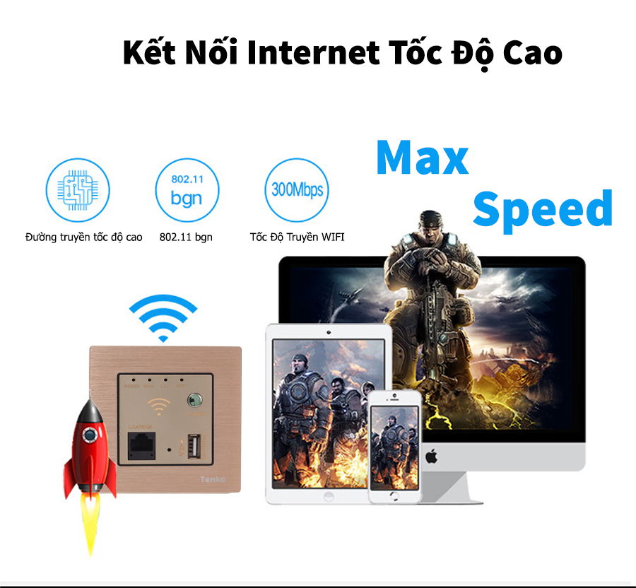 Mặt Wifi Âm Tường tích hợp USB