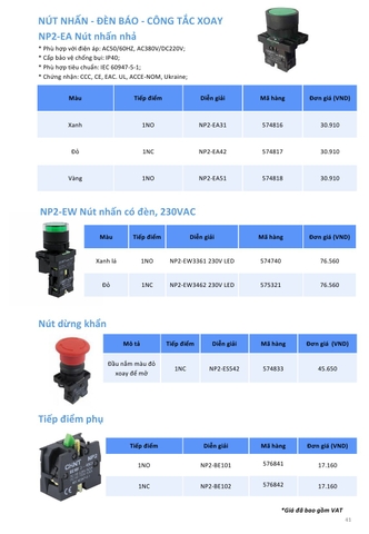 Bảng giá thiết bị điện Chint