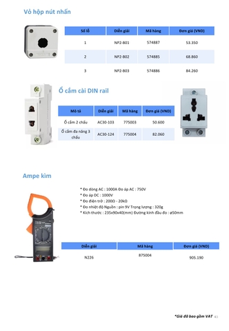 Bảng giá thiết bị điện Chint