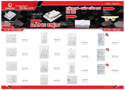 Bảng giá thiết bị điện công tắc ổ cắm giá rẻ Ominsu