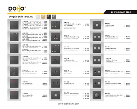 Bảng giá thiết bị điện DoBo mới nhất