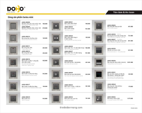 Bảng giá thiết bị điện DoBo mới nhất
