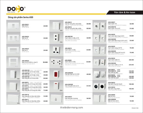 Bảng giá thiết bị điện DoBo mới nhất