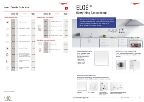 Bảng giá thiết bị điện Legrand Mới Nhất