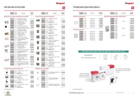 Bảng giá thiết bị điện Legrand Mới Nhất