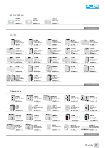 Bảng giá thiết bị điện AC