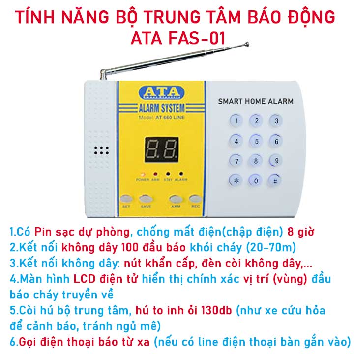 tính năng bộ báo cháy không dây ata fas 01