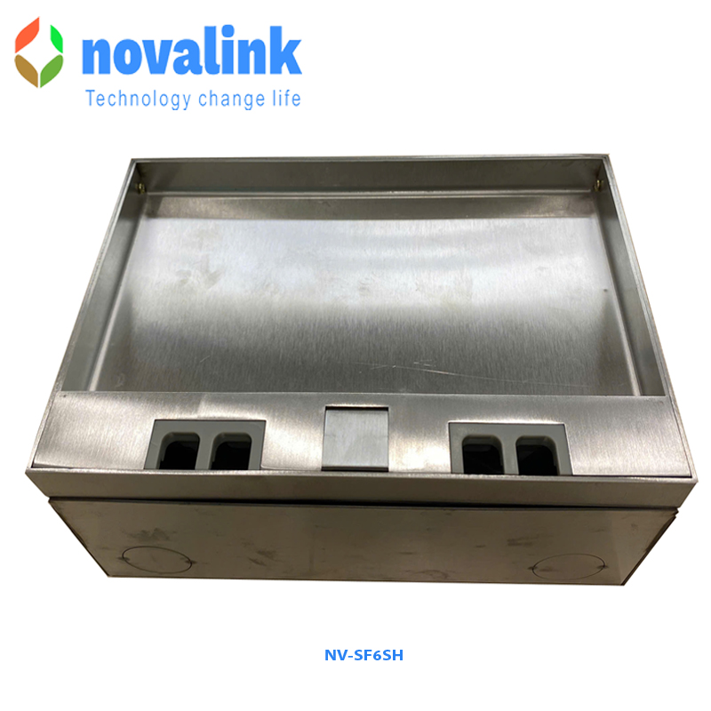 Hộp ổ điện âm sàn novalink NV-FS6SH với 6 modules mầu bạc Chất liệu thép không gỉ cao cấp