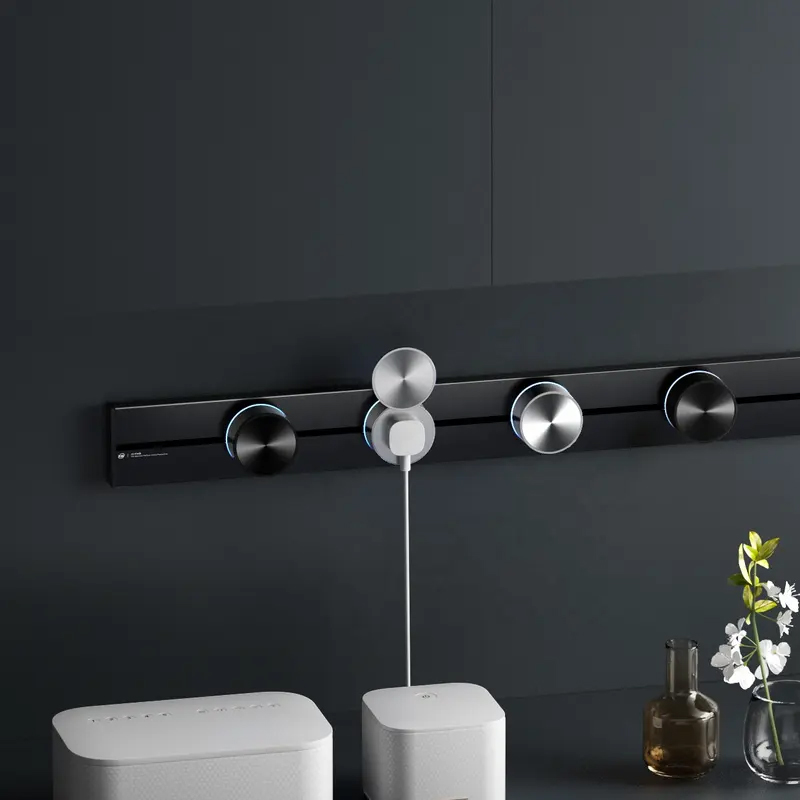 Thanh ray lắp ổ điện âm bàn, âm tường novalink dài 80cm màu bạc mã Z02-05W cao cấp